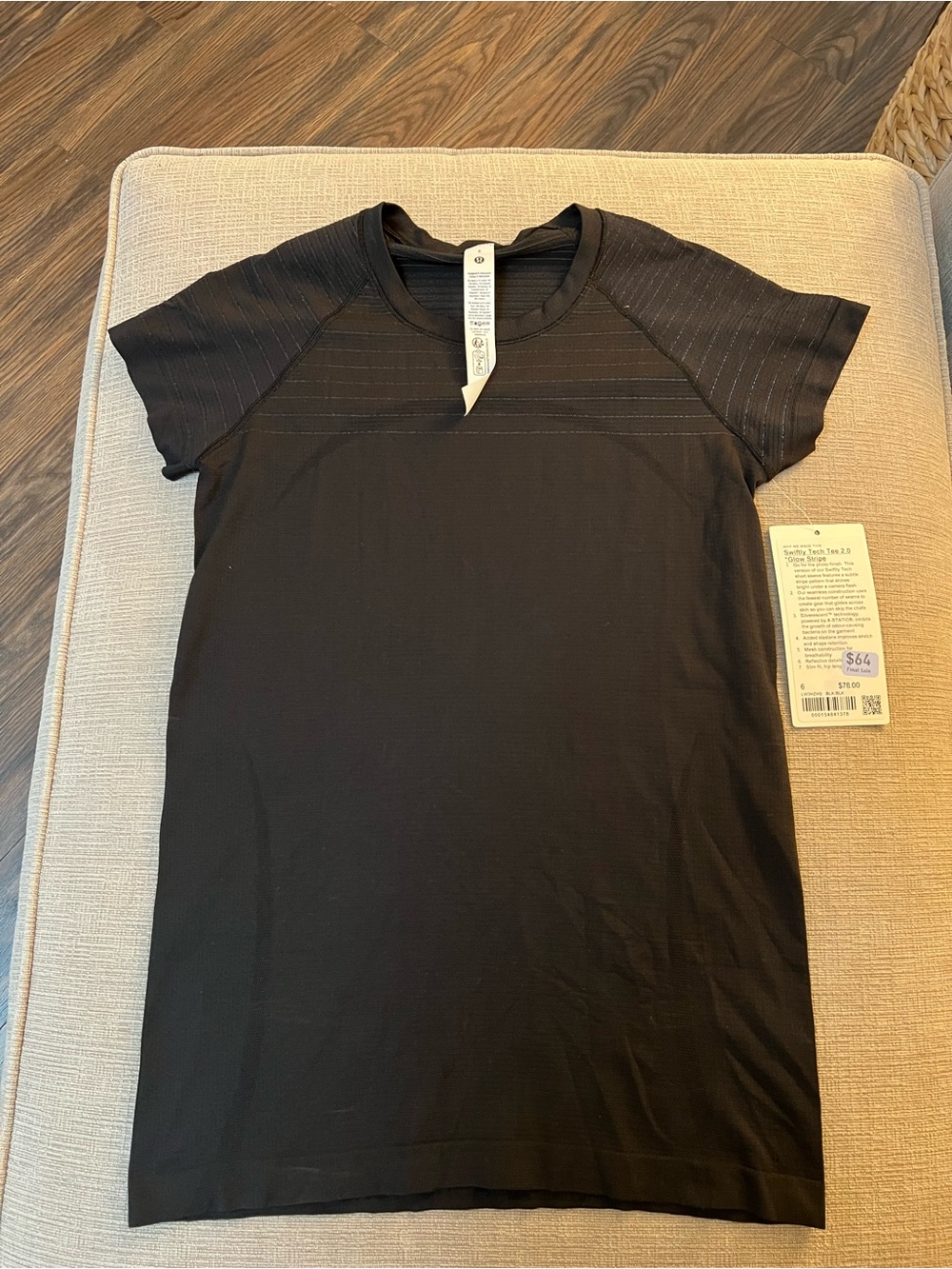 NWT Lululemon Women’s Black Short Sleeve Performance Top